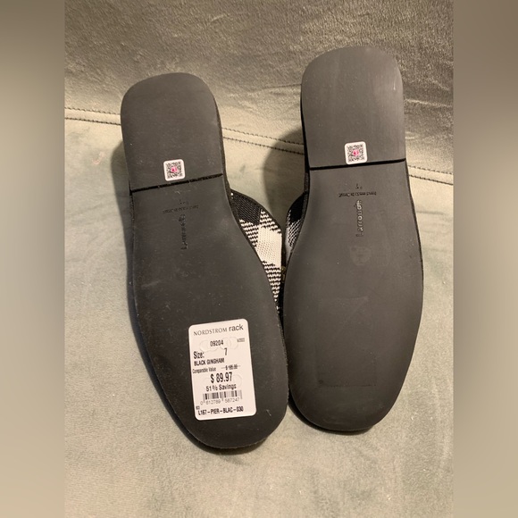 Larroude black gingham slipper mule size 7 New - Picture 2 of 5